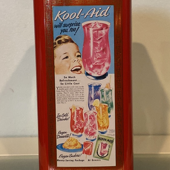 Vintage Red Kool-Aid Metal Tin-Collectible Canister - Picture 6 of 12